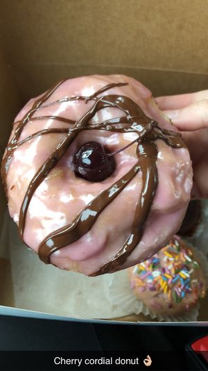Cherry cordial donut 🤤  at Sweet Theory Baking Co. in Jacksonville