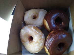 Classic and chocolate yeast donuts at Sweet Theory Baking Co. in Jacksonville