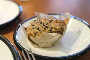 tomato & feta muffin at Wild & The Moon in Doha