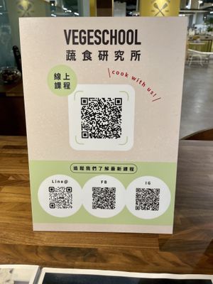QR code contacts   at Cook With Love Vegeschool in Taipei