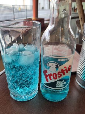 Blue soda. Very American 😁 at Dimpsy's Diner in Plymouth