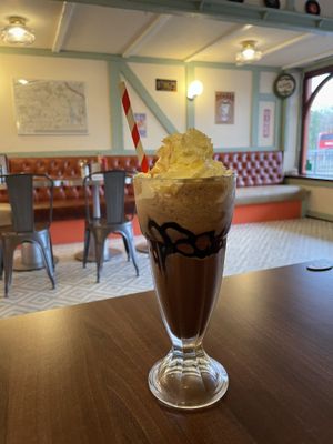 chocolate milkshake  at Dimpsy's Diner in Plymouth