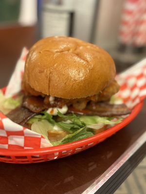  Buffalo ‘chicken’ with baconn  at Dimpsy's Diner in Plymouth