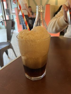 Coke float with vanilla ice cream  at Dimpsy's Diner in Plymouth