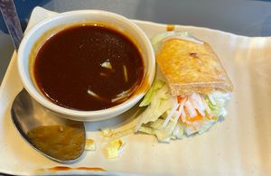 Summer rolls with sauce (possibly hoisin) -  4 for £5  at Yumy Yumy House  in Cromer