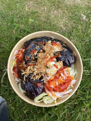 Aubergine and Fermented Beancurd Rice Noodle Salad  at Yumy Yumy House  in Cromer
