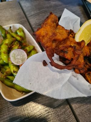 Edamame and mushroom fries at Rice in Manhattan Beach