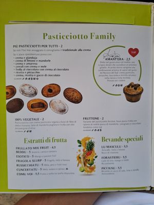 Menu at Martinucci Laboratory in Lecce