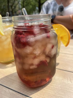 Iced raspberry tea  at Cloud Kitchen in Cologne