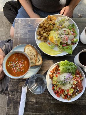 Soup of The day, Benny, and Mexican Fiesta  at Stillfood Bistro & Cappuccino Bar in Penticton
