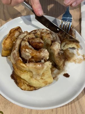 Cinnamon bun 😋  at Stillfood Bistro & Cappuccino Bar in Penticton