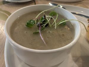 Mushroom soupp  at Stillfood Bistro & Cappuccino Bar in Penticton