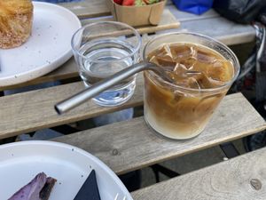 Iced latte  at Crave Coffee & Bakery in Rotterdam