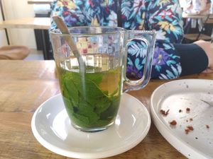 Mint tea at Crave Coffee & Bakery in Rotterdam