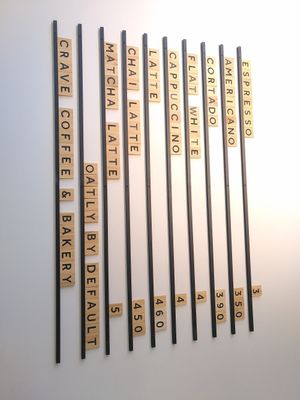 Coffee menu at Crave Coffee & Bakery in Rotterdam