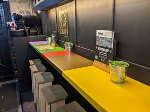 Bar seating at Nincomsoup in Hythe