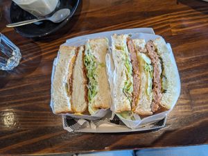 Colonel Johnny (left) and the Big Smack (right). (Note-I went halves with a friend so we could both try both, so you'd still get this amount of sandwich per order) at Johnny's in Surrey Hills