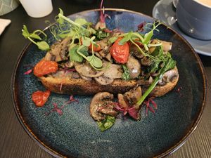 Truffle mushrooms on toast at Busk in York