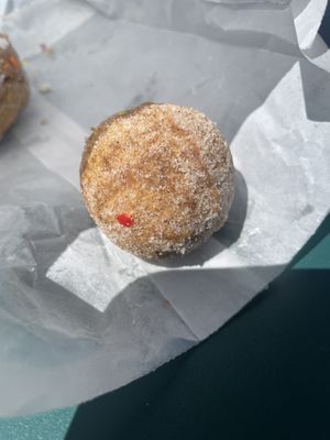 Vegan cinnamon sugar donut hole  at Sweet Crimes Gluten-Free Bakery in Washington