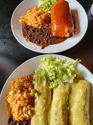 Wet Burrito & Enchiladas at The Roadhouse Mexican Bar & Grill in Benzonia