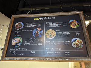 Menu at Chopstickers in Denver