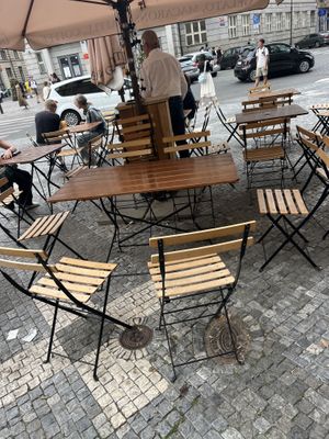 Outdoor dining  at Amorino in Prague