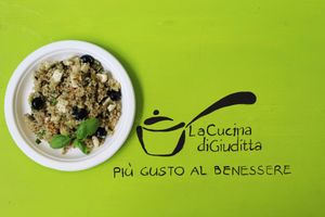 Quinoa with vegetables and blueberry at La Cucina di Giuditta in Genoa
