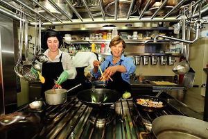 Giuditta at work at La Cucina di Giuditta in Genoa