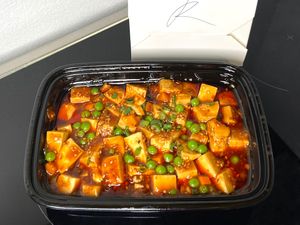 mapo tofu + rice (takeout) at Chiho Bistro in Seattle