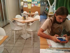 early morning  at I Live Cafe in Kyiv