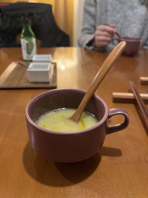 Delicious potato soup prior to the meal   at Refs Atami - 熱海店 in Shizuoka