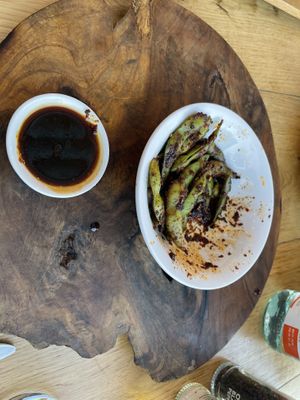 SPICY edamame   at Sevruga in Cape Town