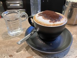 Soy cappuccino   at Bar Lovat in Cortina D Ampezzo