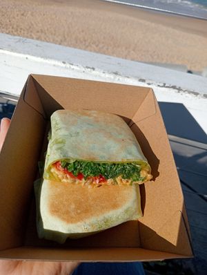 Vegan wrap at Blue Door Kiosk in Merewether