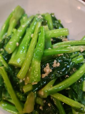 Garlic greens at I Love Dumplings in Richmond