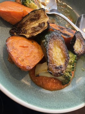 Roasted vegetables and sauce   at Ole Spanish Restaurant in South Brisbane