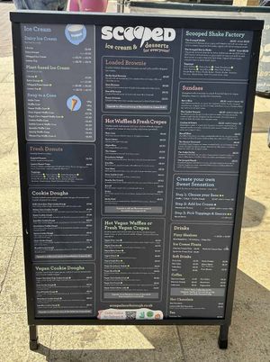 Menu outside   at Scooped in Scarborough