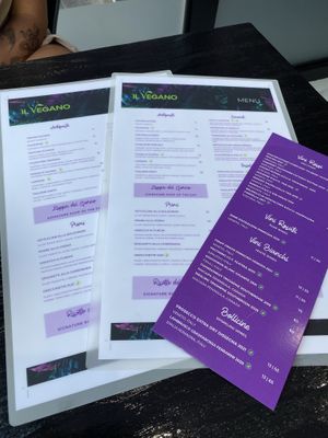 Menu  at Il Vegano in Toronto