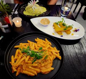 Risotto del Girno, Cestino Di Pane, Penne Alla vodka. at Il Vegano in Toronto
