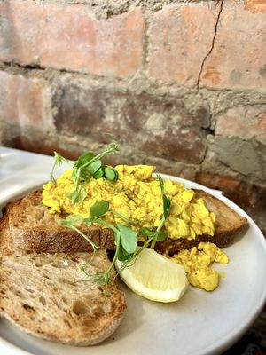 Tofu scramble on sourdough   at Papercup Motherwell in Motherwell