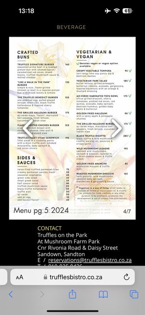   at Truffles On The Park in Johannesburg