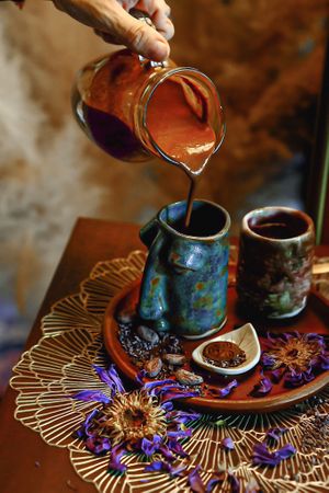 Ceremonial cacao Lucid Dreams with blue lotus at Seeds of Dreams in Koh Phangan