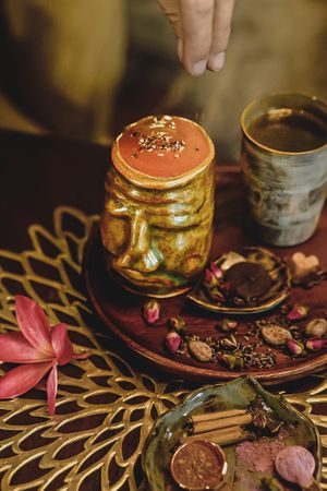 Ceremonial cacao Grandmother Hug with rose at Seeds of Dreams in Koh Phangan