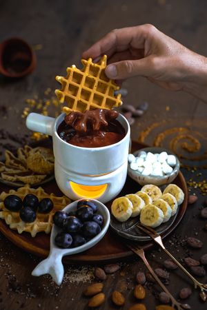 Vegan chocolate fondue  at Seeds of Dreams in Koh Phangan