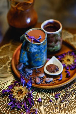 Ceremonial cacao brew with blue lotus - Lucid Dreams at Seeds of Dreams in Koh Phangan