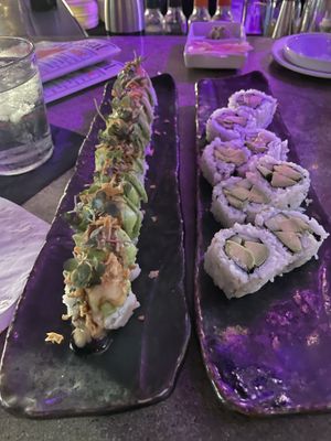 Miso vegan and avocado rolls  at Cloak & Petal in San Diego