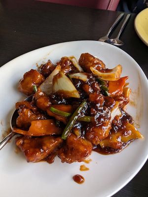 Kung Pao Vegan Chicken at Castle Chinese in Lewes