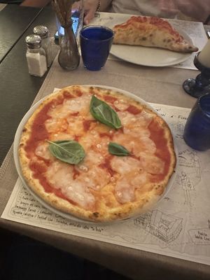Margherita pizza vegan cheesee  at Buca Niccolini in Florence