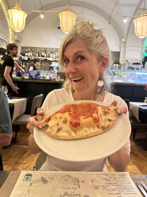 Mom Calzone vegan cheese  at Buca Niccolini in Florence