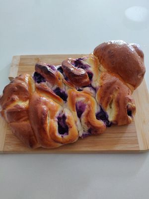 Blueberry custard unwrapped at COBS Bread - Main St in Vancouver